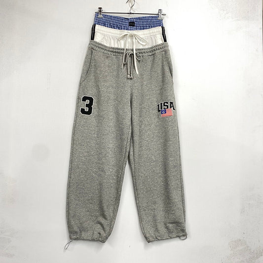 【中古品】【メンズ】 PROJECT G R プロジェクトジーアール 3 LAYERED SWEATPANTS レイヤード スウェット パンツ ズボン ボトムス 153-261007-ya-01-izu サイズ：1 カラー：グレー 万代Net店
