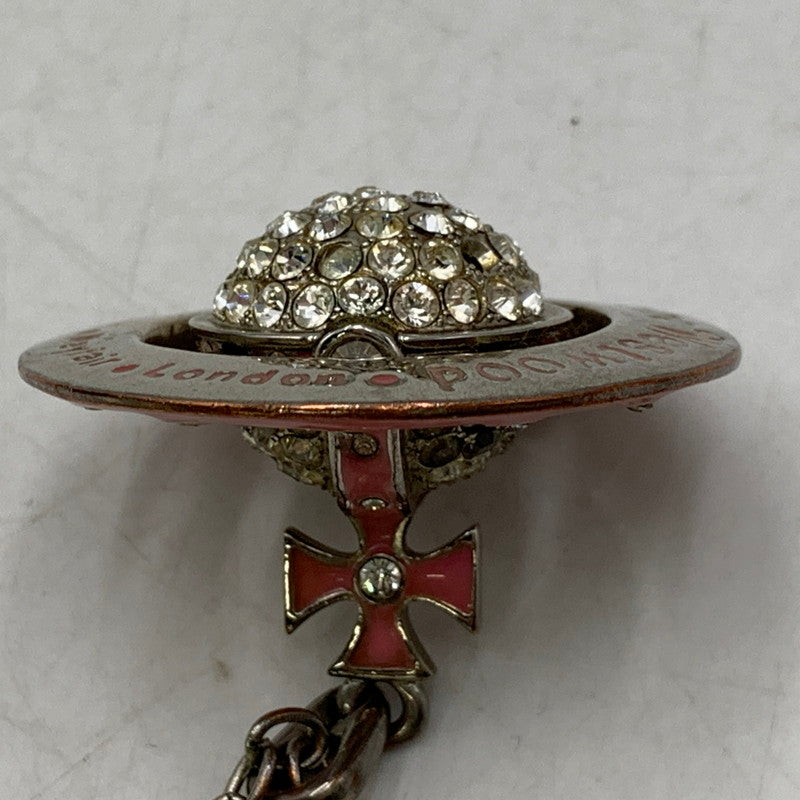 【現状渡し品】【メンズ/レディース】 VIVIENNE WESTWOOD ヴィヴィアンウエストウッド PAVE 3D ORB NECKLACE パヴェ オーブ ネックレス アクセサリー 192-261013-kh-13-izu カラー：シルバー×ピンク 万代Net店