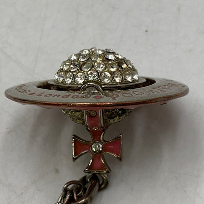 【現状渡し品】【メンズ/レディース】 VIVIENNE WESTWOOD ヴィヴィアンウエストウッド PAVE 3D ORB NECKLACE パヴェ オーブ ネックレス アクセサリー 192-261013-kh-13-izu カラー：シルバー×ピンク 万代Net店