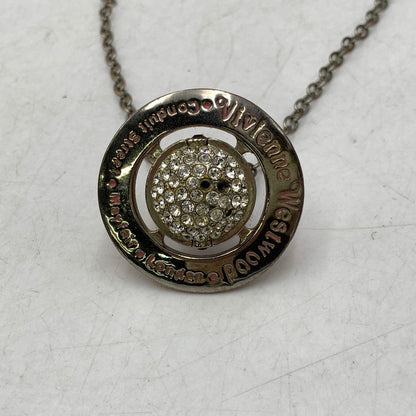 【現状渡し品】【メンズ/レディース】 VIVIENNE WESTWOOD ヴィヴィアンウエストウッド PAVE 3D ORB NECKLACE パヴェ オーブ ネックレス アクセサリー 192-261013-kh-13-izu カラー：シルバー×ピンク 万代Net店