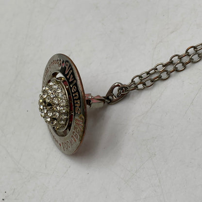 【現状渡し品】【メンズ/レディース】 VIVIENNE WESTWOOD ヴィヴィアンウエストウッド PAVE 3D ORB NECKLACE パヴェ オーブ ネックレス アクセサリー 192-261013-kh-13-izu カラー：シルバー×ピンク 万代Net店