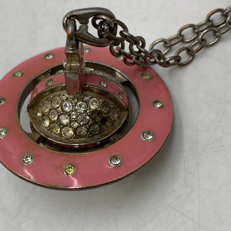 【現状渡し品】【メンズ/レディース】 VIVIENNE WESTWOOD ヴィヴィアンウエストウッド PAVE 3D ORB NECKLACE パヴェ オーブ ネックレス アクセサリー 192-261013-kh-13-izu カラー：シルバー×ピンク 万代Net店