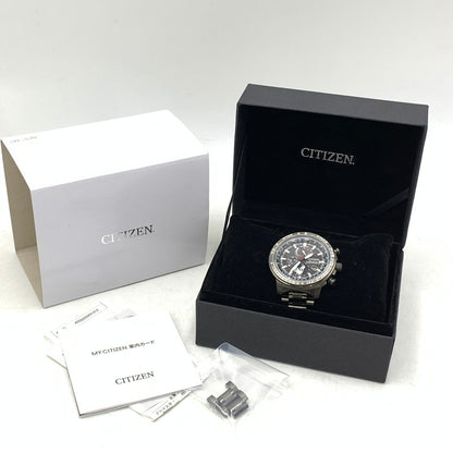 【中古品】【メンズ/レディース】 CITIZEN シチズン H864-006M004 BY3005-56G PROMASTER SKY SERIES ECO DRIVE SOLAR QUARTZ プロマスター スカイ シリーズ エコ ドライブ ソーラー クオーツ 腕時計 197-261009-cs-07-izu カラー：ブラック系 万代Net店