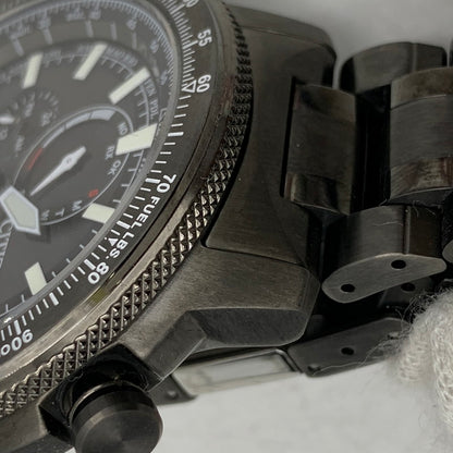 【中古品】【メンズ/レディース】 CITIZEN シチズン H864-006M004 BY3005-56G PROMASTER SKY SERIES ECO DRIVE SOLAR QUARTZ プロマスター スカイ シリーズ エコ ドライブ ソーラー クオーツ 腕時計 197-261009-cs-07-izu カラー：ブラック系 万代Net店