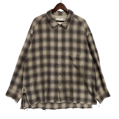 【中古品】【メンズ】 ANCELLM アンセルム ANC-SH61-A OMBRE CHECK SHIRT オンブレ チェック シャツ トップス 140-261027-yn-05-izu サイズ：2 カラー：ブラック×ホワイト系 万代Net店