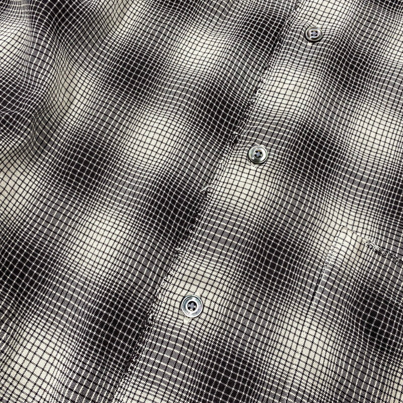 【中古品】【メンズ】 ANCELLM アンセルム ANC-SH61-A OMBRE CHECK SHIRT オンブレ チェック シャツ トップス 140-261027-yn-05-izu サイズ：2 カラー：ブラック×ホワイト系 万代Net店