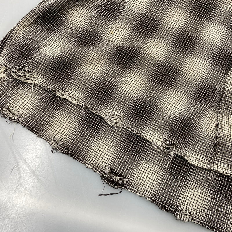 【中古品】【メンズ】 ANCELLM アンセルム ANC-SH61-A OMBRE CHECK SHIRT オンブレ チェック シャツ トップス 140-261027-yn-05-izu サイズ：2 カラー：ブラック×ホワイト系 万代Net店