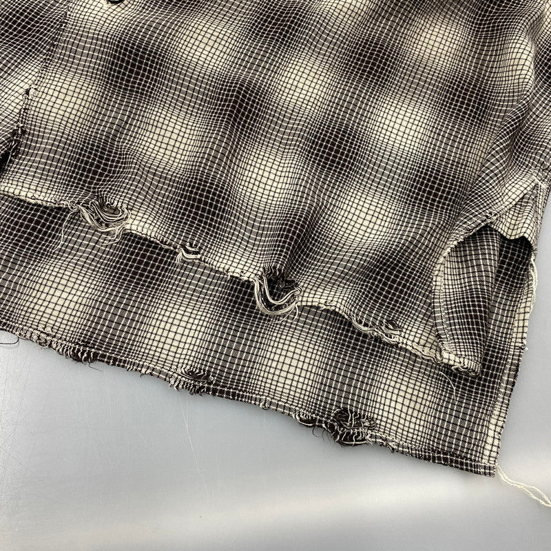 【中古品】【メンズ】 ANCELLM アンセルム ANC-SH61-A OMBRE CHECK SHIRT オンブレ チェック シャツ トップス 140-261027-yn-05-izu サイズ：2 カラー：ブラック×ホワイト系 万代Net店