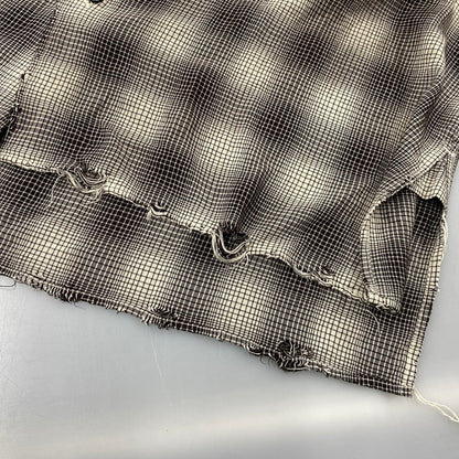 【中古品】【メンズ】 ANCELLM アンセルム ANC-SH61-A OMBRE CHECK SHIRT オンブレ チェック シャツ トップス 140-261027-yn-05-izu サイズ：2 カラー：ブラック×ホワイト系 万代Net店