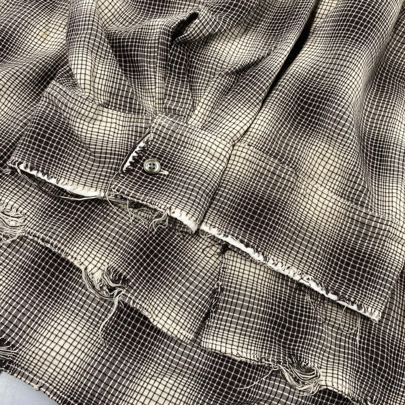 【中古品】【メンズ】 ANCELLM アンセルム ANC-SH61-A OMBRE CHECK SHIRT オンブレ チェック シャツ トップス 140-261027-yn-05-izu サイズ：2 カラー：ブラック×ホワイト系 万代Net店