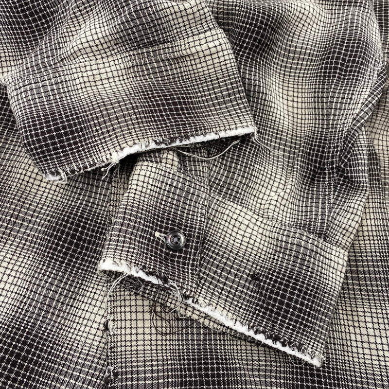【中古品】【メンズ】 ANCELLM アンセルム ANC-SH61-A OMBRE CHECK SHIRT オンブレ チェック シャツ トップス 140-261027-yn-05-izu サイズ：2 カラー：ブラック×ホワイト系 万代Net店