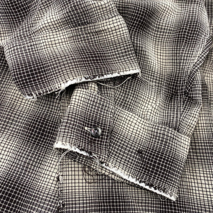 【中古品】【メンズ】 ANCELLM アンセルム ANC-SH61-A OMBRE CHECK SHIRT オンブレ チェック シャツ トップス 140-261027-yn-05-izu サイズ：2 カラー：ブラック×ホワイト系 万代Net店