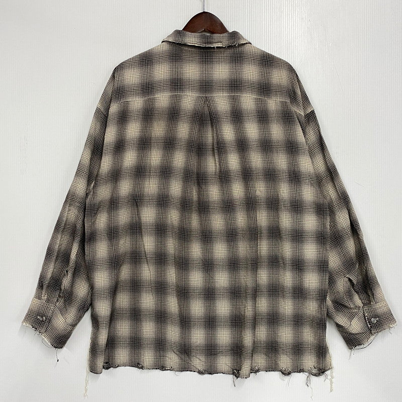 【中古品】【メンズ】 ANCELLM アンセルム ANC-SH61-A OMBRE CHECK SHIRT オンブレ チェック シャツ トップス 140-261027-yn-05-izu サイズ：2 カラー：ブラック×ホワイト系 万代Net店
