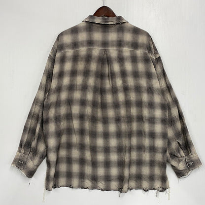 【中古品】【メンズ】 ANCELLM アンセルム ANC-SH61-A OMBRE CHECK SHIRT オンブレ チェック シャツ トップス 140-261027-yn-05-izu サイズ：2 カラー：ブラック×ホワイト系 万代Net店