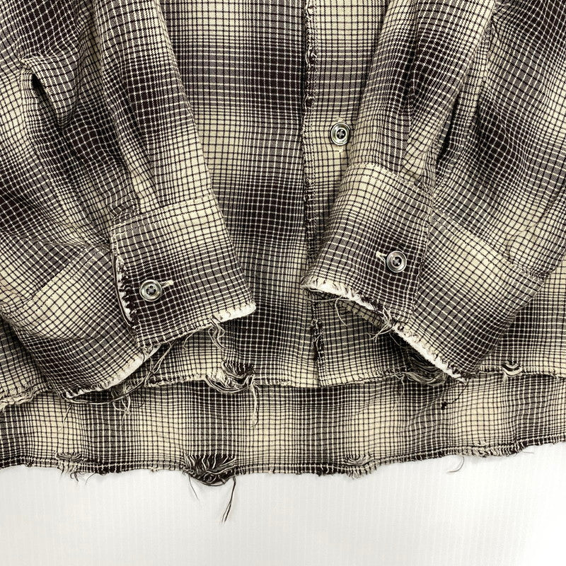 【中古品】【メンズ】 ANCELLM アンセルム ANC-SH61-A OMBRE CHECK SHIRT オンブレ チェック シャツ トップス 140-261027-yn-05-izu サイズ：2 カラー：ブラック×ホワイト系 万代Net店