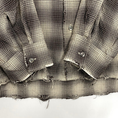【中古品】【メンズ】 ANCELLM アンセルム ANC-SH61-A OMBRE CHECK SHIRT オンブレ チェック シャツ トップス 140-261027-yn-05-izu サイズ：2 カラー：ブラック×ホワイト系 万代Net店