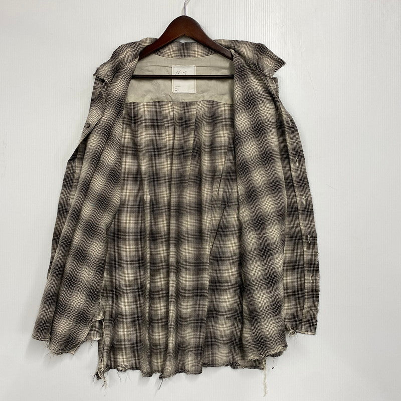 【中古品】【メンズ】 ANCELLM アンセルム ANC-SH61-A OMBRE CHECK SHIRT オンブレ チェック シャツ トップス 140-261027-yn-05-izu サイズ：2 カラー：ブラック×ホワイト系 万代Net店