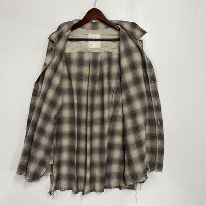 【中古品】【メンズ】 ANCELLM アンセルム ANC-SH61-A OMBRE CHECK SHIRT オンブレ チェック シャツ トップス 140-261027-yn-05-izu サイズ：2 カラー：ブラック×ホワイト系 万代Net店
