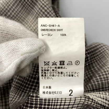 【中古品】【メンズ】 ANCELLM アンセルム ANC-SH61-A OMBRE CHECK SHIRT オンブレ チェック シャツ トップス 140-261027-yn-05-izu サイズ：2 カラー：ブラック×ホワイト系 万代Net店