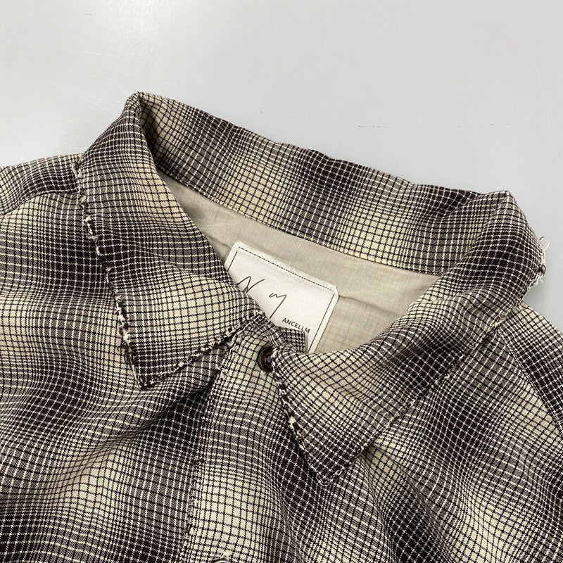 【中古品】【メンズ】 ANCELLM アンセルム ANC-SH61-A OMBRE CHECK SHIRT オンブレ チェック シャツ トップス 140-261027-yn-05-izu サイズ：2 カラー：ブラック×ホワイト系 万代Net店