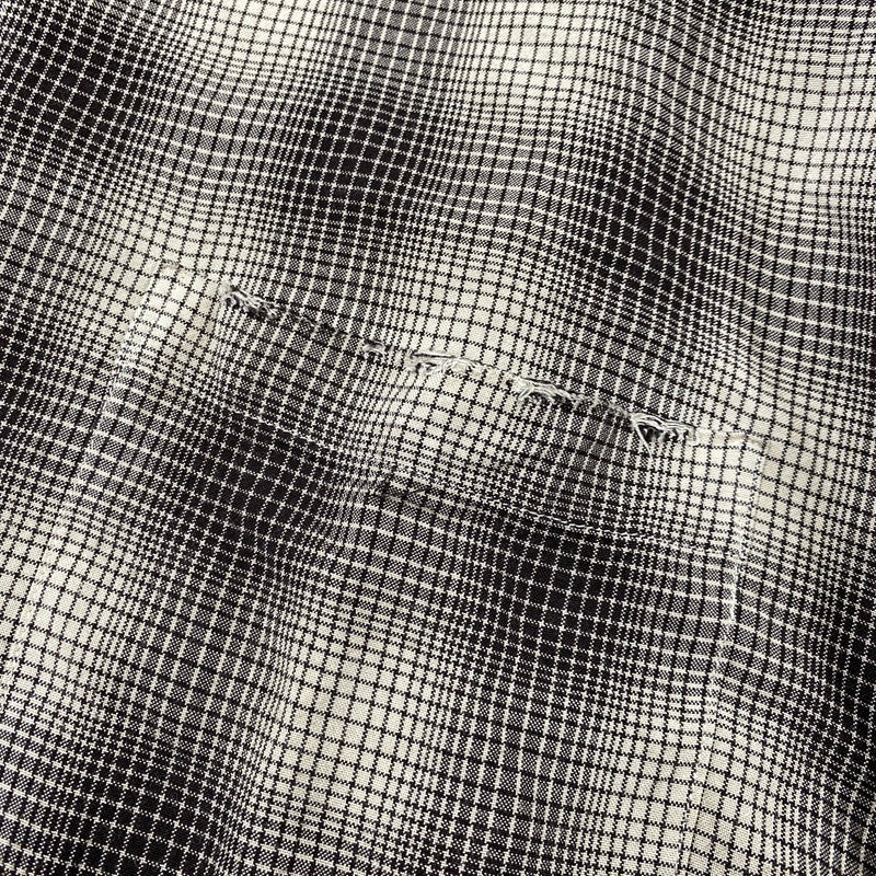 【中古品】【メンズ】 ANCELLM アンセルム ANC-SH61-A OMBRE CHECK SHIRT オンブレ チェック シャツ トップス 140-261027-yn-05-izu サイズ：2 カラー：ブラック×ホワイト系 万代Net店
