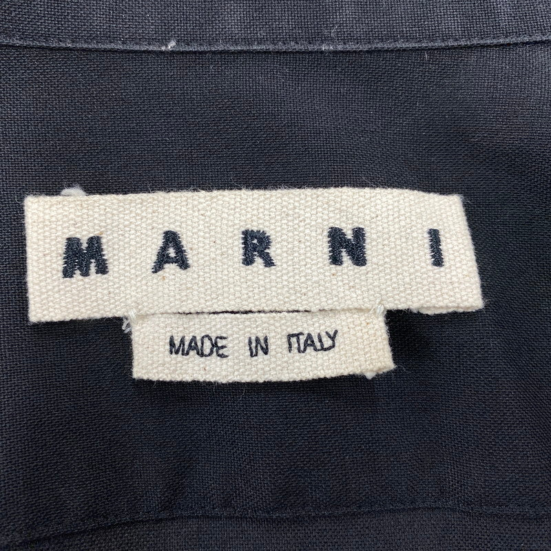 【中古品】【メンズ】 MARNI マルニ CUMU0061A0 21SS WOOL TROPICAL SHIRT ウール トロピカルシャツ トップス 長袖 141-261009-sm-16-izu サイズ：50 カラー：ブラック 万代Net店