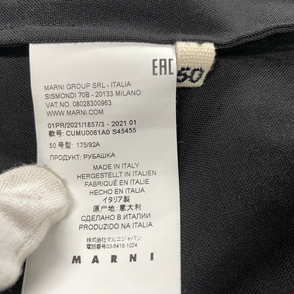 【中古品】【メンズ】 MARNI マルニ CUMU0061A0 21SS WOOL TROPICAL SHIRT ウール トロピカルシャツ トップス 長袖 141-261009-sm-16-izu サイズ：50 カラー：ブラック 万代Net店