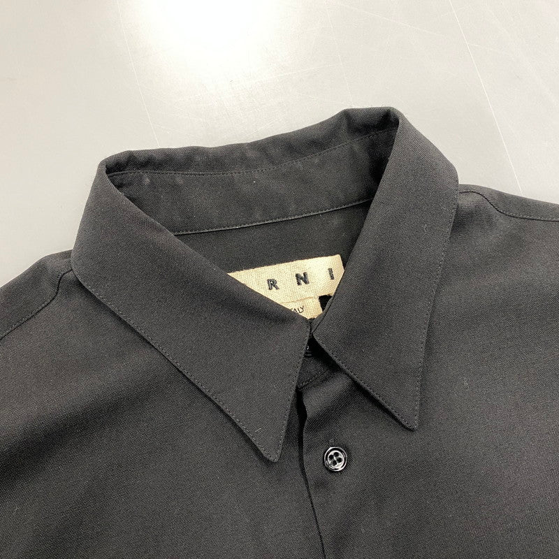 【中古品】【メンズ】 MARNI マルニ CUMU0061A0 21SS WOOL TROPICAL SHIRT ウール トロピカルシャツ トップス 長袖 141-261009-sm-16-izu サイズ：50 カラー：ブラック 万代Net店