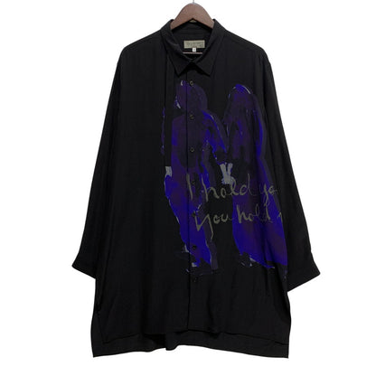 【中古品】【メンズ】 YOHJI YAMAMOTO POUR HOMME ヨウジヤマモト プールオム HN-B41-402 手繋ぎ LONG TAB SHIRT ロング タブ シャツ トップス 140-261008-kh-04-izu サイズ：2 カラー：ブラック 万代Net店
