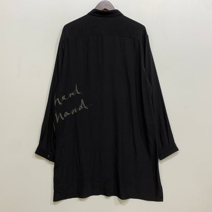 【中古品】【メンズ】 YOHJI YAMAMOTO POUR HOMME ヨウジヤマモト プールオム HN-B41-402 手繋ぎ LONG TAB SHIRT ロング タブ シャツ トップス 140-261008-kh-04-izu サイズ：2 カラー：ブラック 万代Net店