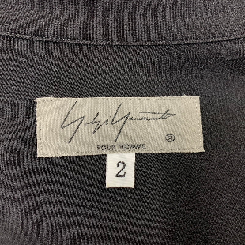 【中古品】【メンズ】 YOHJI YAMAMOTO POUR HOMME ヨウジヤマモト プールオム HN-B41-402 手繋ぎ LONG TAB SHIRT ロング タブ シャツ トップス 140-261008-kh-04-izu サイズ：2 カラー：ブラック 万代Net店