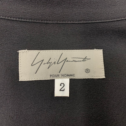 【中古品】【メンズ】 YOHJI YAMAMOTO POUR HOMME ヨウジヤマモト プールオム HN-B41-402 手繋ぎ LONG TAB SHIRT ロング タブ シャツ トップス 140-261008-kh-04-izu サイズ：2 カラー：ブラック 万代Net店