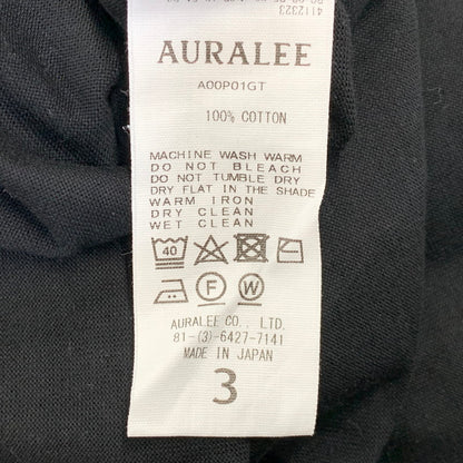 【中古美品】【メンズ】 AURALEE オーラリー LUSTER PLAITING L/S TEE A00P01GT ロングスリーブ 長袖 Tシャツ 140-261008-as-07-izu サイズ：3 カラー：ブラック 万代Net店