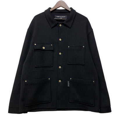【中古品】【メンズ】 COMME DES GARCONS HOMME コムデギャルソンオム HH-J027 WOOL DOUBLE FACE MELTON JACKET ウール ダブル フェイス メルトン ジャケット アウター 140-261011-kh-01-izu サイズ：L カラー：ブラック 万代Net店