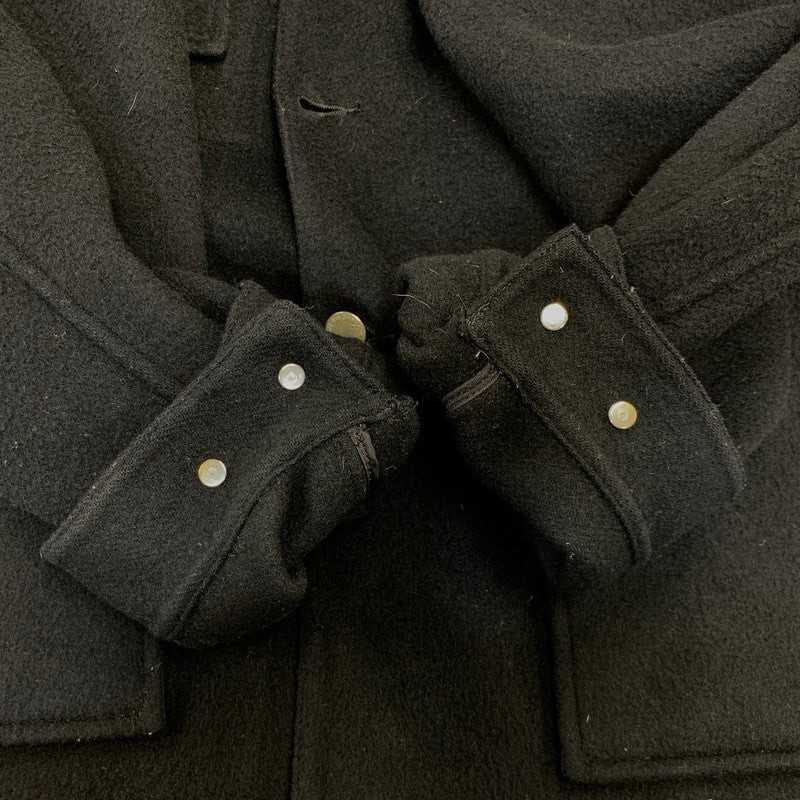 【中古品】【メンズ】 COMME DES GARCONS HOMME コムデギャルソンオム HH-J027 WOOL DOUBLE FACE MELTON JACKET ウール ダブル フェイス メルトン ジャケット アウター 140-261011-kh-01-izu サイズ：L カラー：ブラック 万代Net店