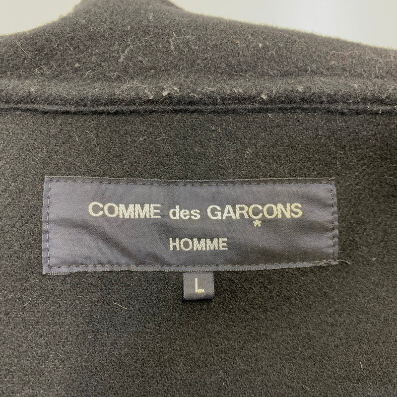 【中古品】【メンズ】 COMME DES GARCONS HOMME コムデギャルソンオム HH-J027 WOOL DOUBLE FACE MELTON JACKET ウール ダブル フェイス メルトン ジャケット アウター 140-261011-kh-01-izu サイズ：L カラー：ブラック 万代Net店