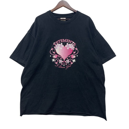 【中古品】【メンズ】 VETEMENTS ヴェトモン I LOVE YOU GIANT TEE Tシャツ 半袖 トップス 142-261008-as-01-izu サイズ：M カラー：ブラック 万代Net店