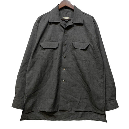 【中古品】【メンズ】 INTERIM インテリム HYPER BIG RUSTIC TROPICAL OPEN COLLAR SHIRT ハイパービッグ ラスティックトロピカル オープンカラーシャツ 長袖 140-261008-as-10-izu サイズ：4 カラー：グレー 万代Net店