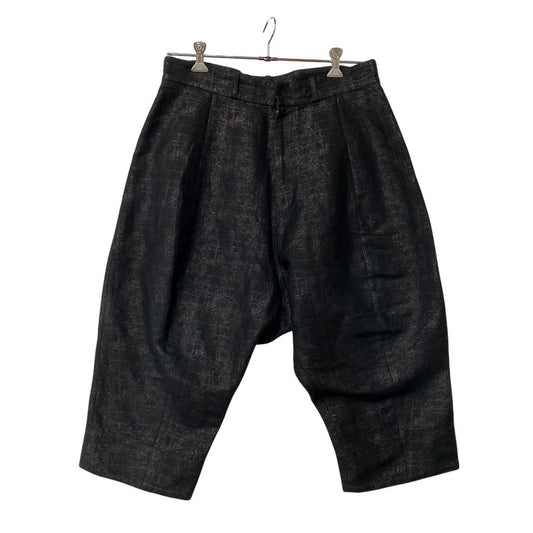 【中古品】【メンズ】 JULIUS ユリウス ABSTRACT RAFIA HALF PANTS アブストラクト ラフィア ハーフパンツ 151-261009-sm-13-izu サイズ：2 カラー：ブラック 万代Net店