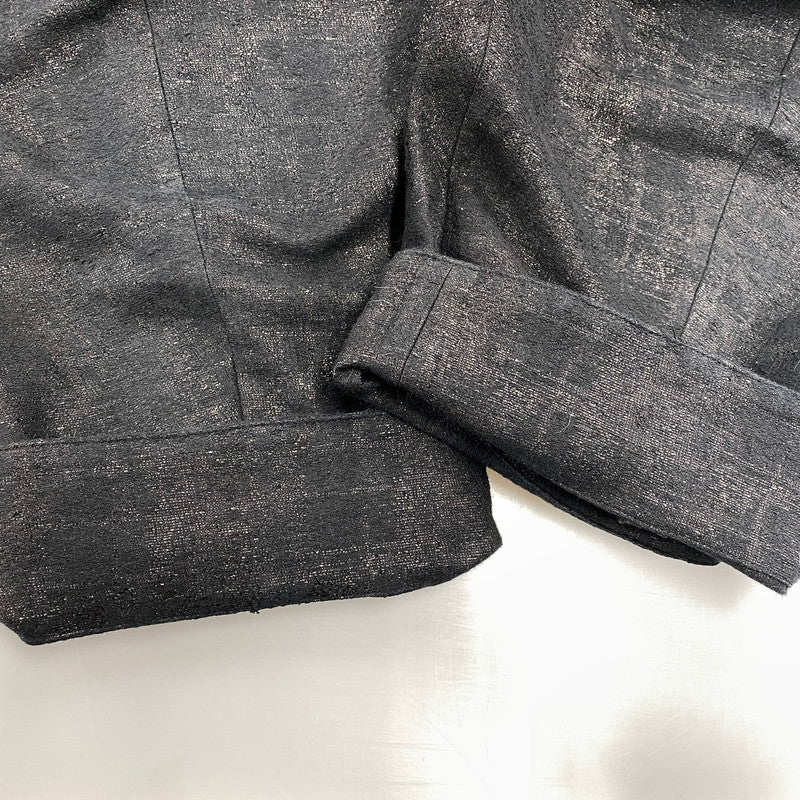 【中古品】【メンズ】 JULIUS ユリウス ABSTRACT RAFIA HALF PANTS アブストラクト ラフィア ハーフパンツ 151-261009-sm-13-izu サイズ：2 カラー：ブラック 万代Net店