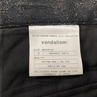 【中古品】【メンズ】 JULIUS ユリウス ABSTRACT RAFIA HALF PANTS アブストラクト ラフィア ハーフパンツ 151-261009-sm-13-izu サイズ：2 カラー：ブラック 万代Net店