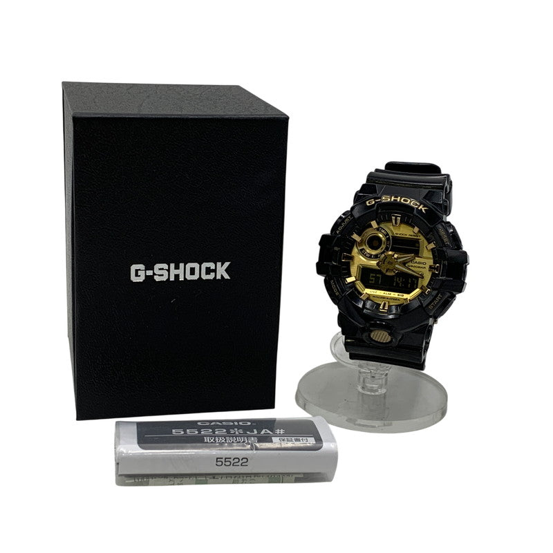 【中古品】【メンズ/レディース】 G-SHOCK ジーショック GA-710GB ANALOG・DIGITAL WATCH アナログ デジタル ウォッチ 時計 196-261013-kh-14-izu サイズ：57.5 × 53.4 × 18.4 mm カラー：ブラック×ゴールド 万代Net店