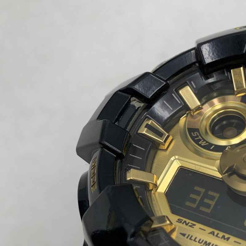 【中古品】【メンズ/レディース】 G-SHOCK ジーショック GA-710GB ANALOG・DIGITAL WATCH アナログ デジタル ウォッチ 時計 196-261013-kh-14-izu サイズ：57.5 × 53.4 × 18.4 mm カラー：ブラック×ゴールド 万代Net店