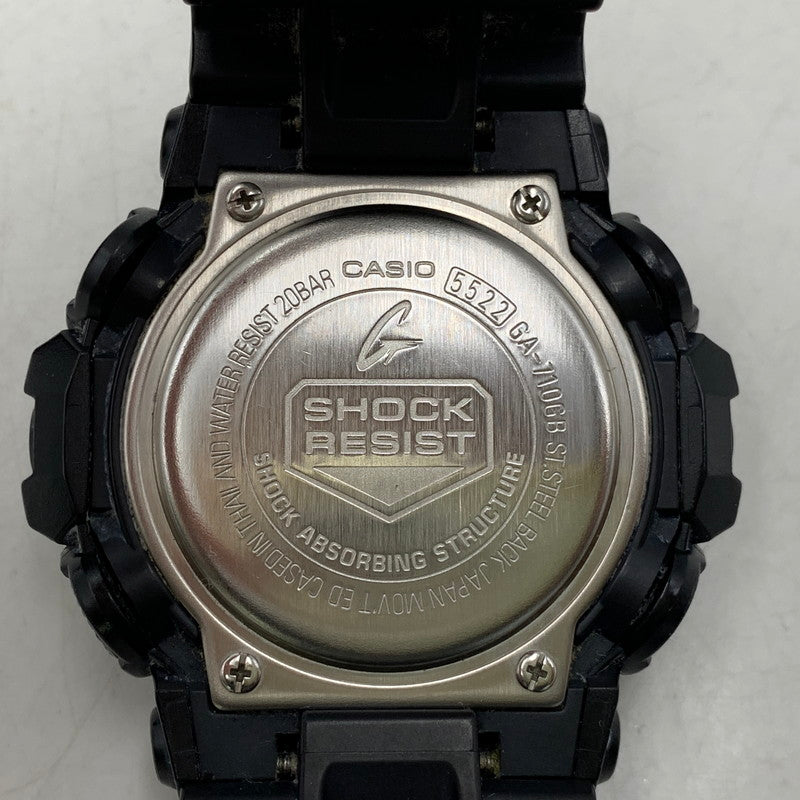 【中古品】【メンズ/レディース】 G-SHOCK ジーショック GA-710GB ANALOG・DIGITAL WATCH アナログ デジタル ウォッチ 時計 196-261013-kh-14-izu サイズ：57.5 × 53.4 × 18.4 mm カラー：ブラック×ゴールド 万代Net店