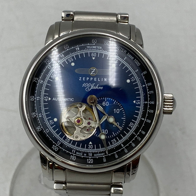 【中古品】【メンズ/レディース】 ZEPPELIN ツェッペリン 7662M-3 SPECIAL EDITION 100 YEARS OPEN HEART AUTOMATIC WATCH スペシャルエディション イヤーズ オープン ハート オートマティック ウォッチ 腕時計 197-261009-cs-08-izu カラー：ブルー×シルバー 万代Net店