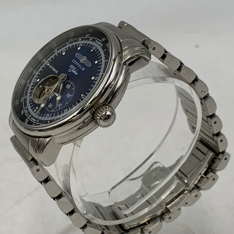 【中古品】【メンズ/レディース】 ZEPPELIN ツェッペリン 7662M-3 SPECIAL EDITION 100 YEARS OPEN HEART AUTOMATIC WATCH スペシャルエディション イヤーズ オープン ハート オートマティック ウォッチ 腕時計 197-261009-cs-08-izu カラー：ブルー×シルバー 万代Net店