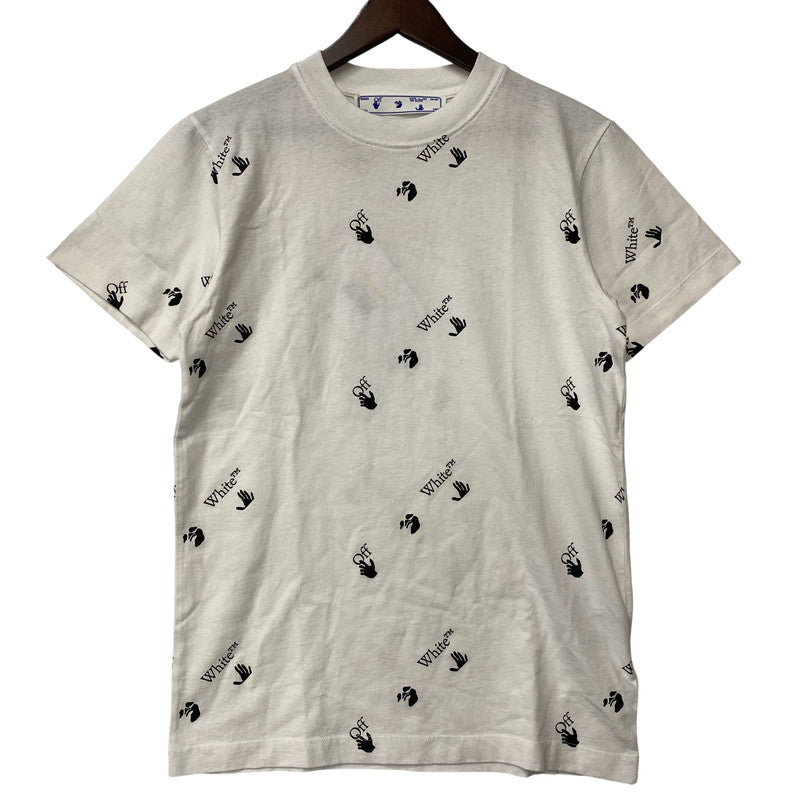 【中古品】【メンズ】 OFF-WHITE オフホワイト OMAA027R21JER012 ALLOVER S S TEE オールオーバー S S Tシャツ 半袖 142-261009-sm-15-izu サイズ：XS カラー：ホワイト 万代Net店