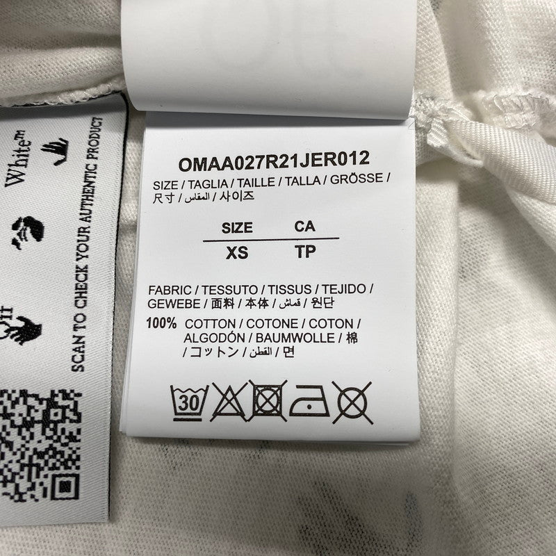 【中古品】【メンズ】 OFF-WHITE オフホワイト OMAA027R21JER012 ALLOVER S S TEE オールオーバー S S Tシャツ 半袖 142-261009-sm-15-izu サイズ：XS カラー：ホワイト 万代Net店