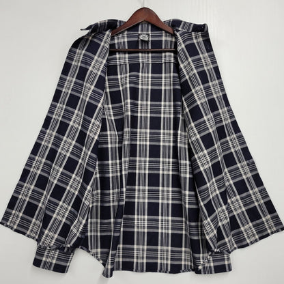 【中古品】【メンズ】 DOG TOWN ドッグタウン LOGO PRINT CHECK SHIRT ロゴ プリント チェック シャツ 長袖 トップス 142-261015-ay-02-izu サイズ：L カラー：ネイビー 万代Net店