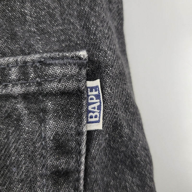 【中古品】【メンズ】 A BATHING APE アベイシングエイプ SHARK 13 OZ DENIM PANTS 001DPK801004M シャーク 13オンス デニムパンツ ジーンズ 153-261010-as-31-izu サイズ：XL カラー：ブラック 万代Net店